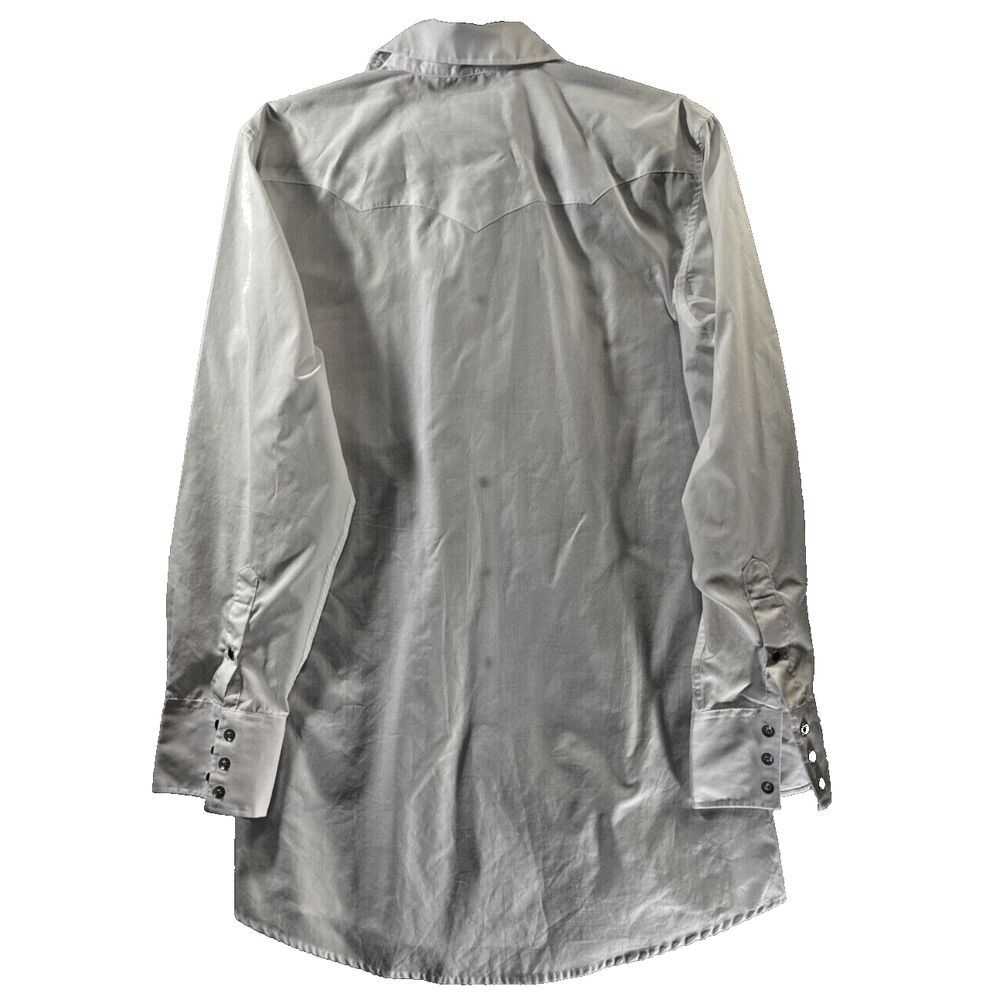 White Horse Men Medium Western Shirt Cowboy Cut‎ Horse Embroidery Rockabilly - Picture 13 of 13